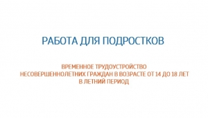 Трудоустройство несовершеннолетних граждан ЗАТО г. Североморск